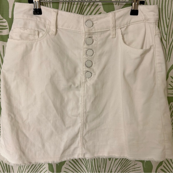 Paige Aideen white denim frayed hem skirt. Sz 29 (equivalent size 8) - Picture 1 of 3